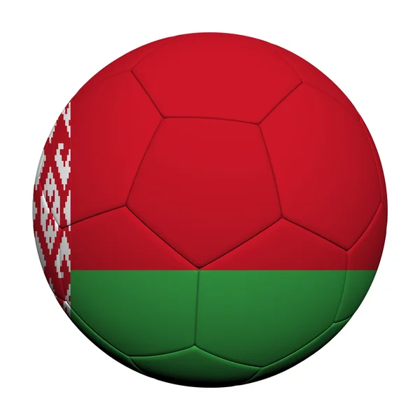 3D-рендеринг футбольного мяча с флагом Беларуси — стоковое фото