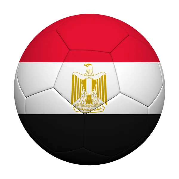 埃及国旗图案 3d 渲染的足球球 — 图库照片