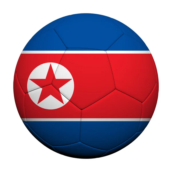 Padrão de bandeira da Coreia do Norte 3d renderização de uma bola de futebol — Fotografia de Stock