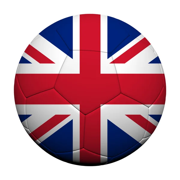 Groot-Brittannië vlag patroon 3D-weergave van een voetbal — Stockfoto