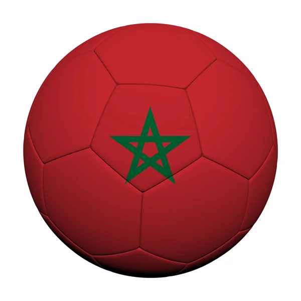 Morocco Flag Pattern 3d rendering of a soccer ball — Stock Photo, Image