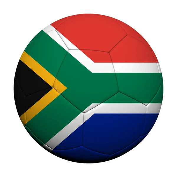 Güney Afrika bayrak deseni 3d render bir futbol topu — Stok fotoğraf