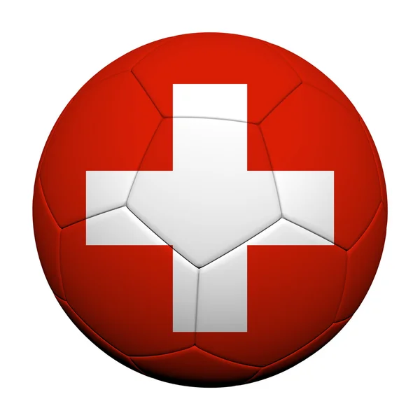スイス連邦共和国の旗サッカー ボールの 3 d レンダリングをパターンします。 — ストック写真