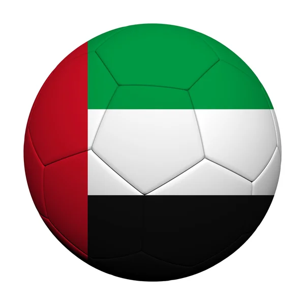 Ηνωμένα Αραβικά Εμιράτα σημαία μοτίβο 3d rendering μιας μπάλας ποδοσφαίρου — Φωτογραφία Αρχείου