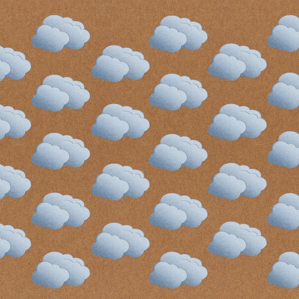 Paper texture seamless cloud pattern on brown background — Stock Photo, Image