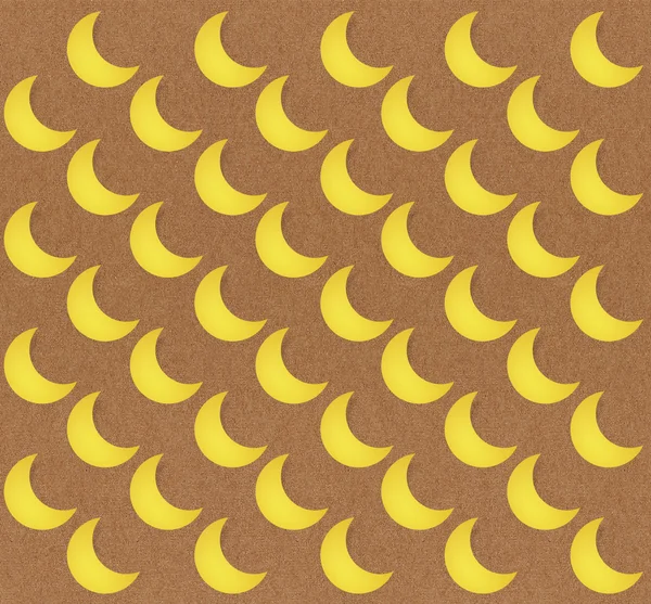 Textura de papel sem costura lua padrão no fundo marrom — Fotografia de Stock