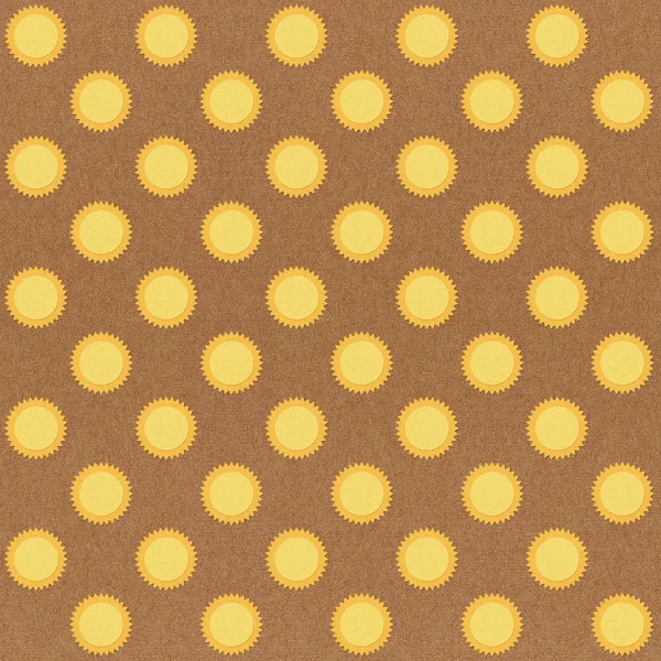 Vzorek papíru textury bezešvé slunce na hnědé pozadí — Stock fotografie