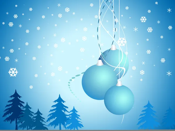 Campana de Navidad de dibujos animados sobre fondo azul nieve —  Fotos de Stock