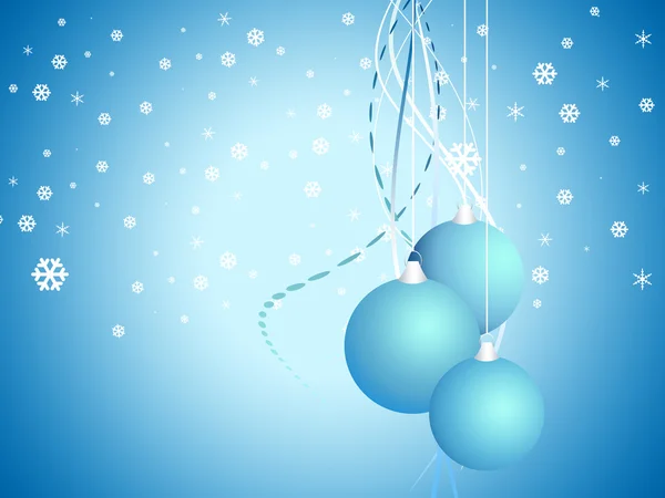 Cartoon Christmas bell on snow blue background — Stock Photo, Image