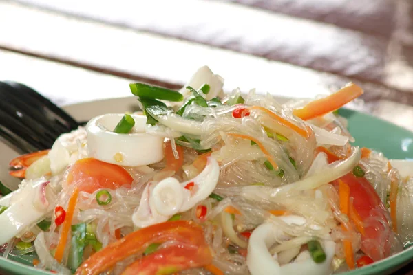 Thai food seafood salad and noodles — Stock Photo, Image
