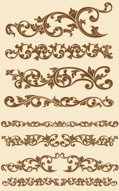 Javanese Vintage Floral Ornament Set 1 clipart