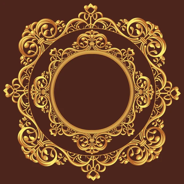 Gouden cirkel ornament — Stockvector