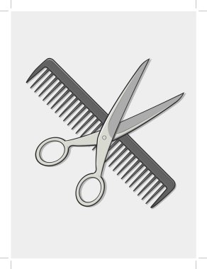 Barber Scissor and Comb clipart