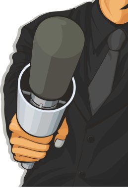 Host Holding Microphone clipart