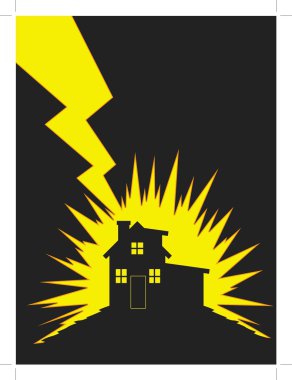 House Struck by Lightning clipart