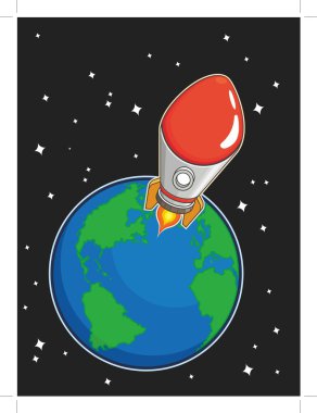 Rocket Fly from Earth clipart