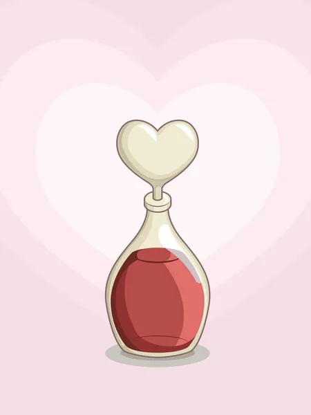 Fles voor love potion — Stockvector