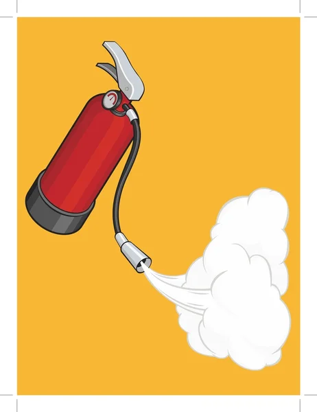 Fire Extinguisher Releasing Its Gas — Stock Vector