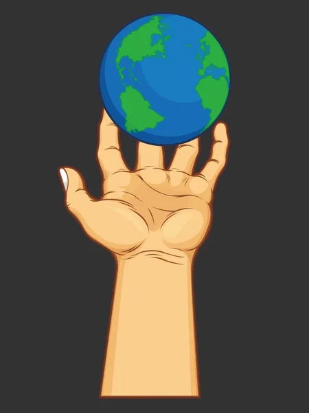 Hand Grasping the World — Stock Vector