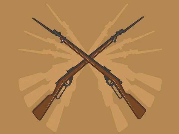 Andra världskriget gevär med bajonett — Stock vektor