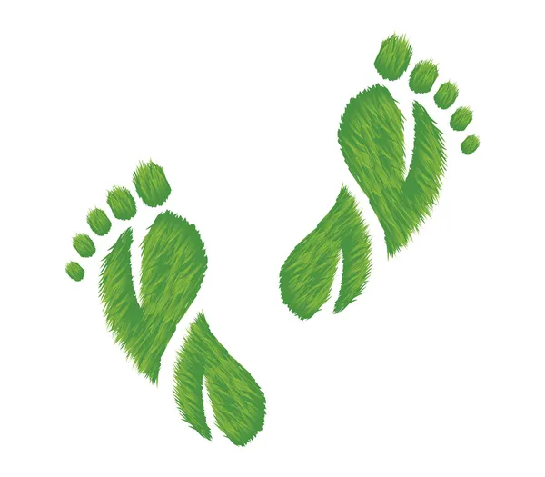 Eco Friendly Footprints Illustration - Stok Vektor