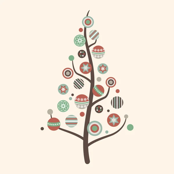 Soyut süslenmiş Noel ağacı — Stok Vektör