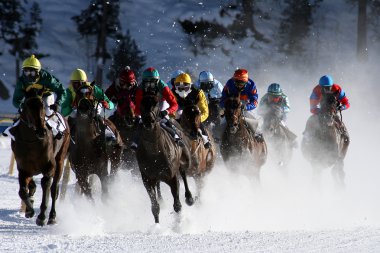 Horse races in St. Moritz clipart