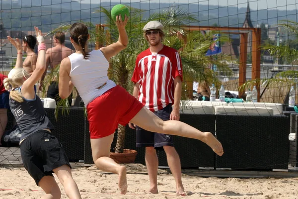 Mulheres Beachhandball — Fotografia de Stock