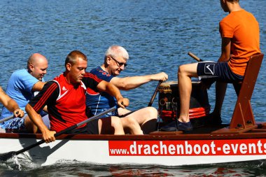 Dragon boat race in the Rhine/Schweiz clipart