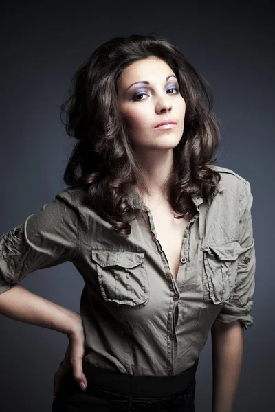 stock image Studio portrait of a young woman