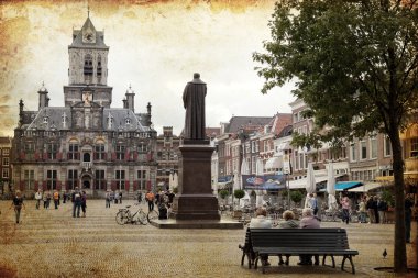 eski Hollandalı şehir harlem retro tarzında yapılmış bir parçası views