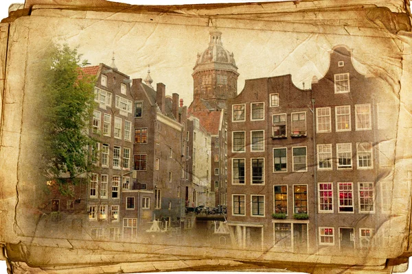 通りの古いアムステルダムで行われたレトロなスタイル — ストック写真
