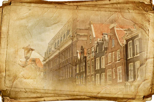 Δρόμους του παλιού Άμστερνταμ έκανε σε στυλ ρετρό — Φωτογραφία Αρχείου