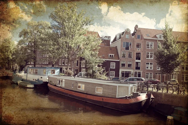 Calles de Ámsterdam hechas en estilo artístico —  Fotos de Stock