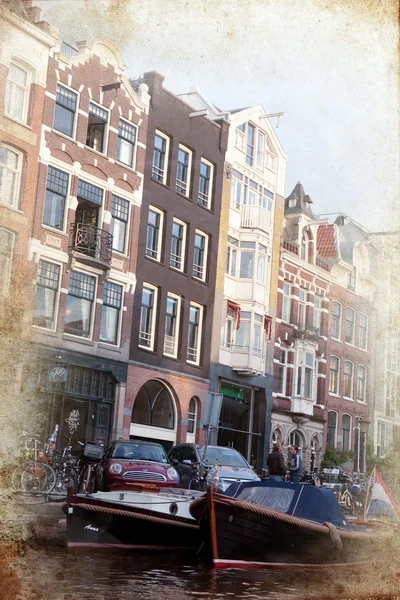 Strassen von amsterdam im künstlerischen stil — Stockfoto