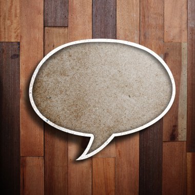 Speech bubble on wood clipart