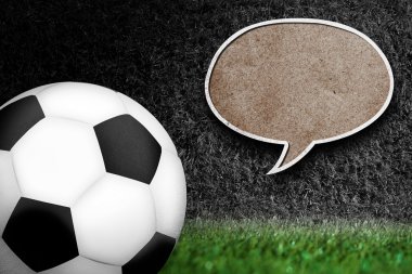 Soccer ball with speech bubble clipart