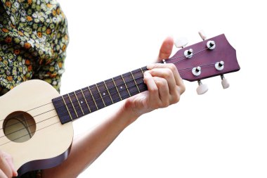 Hand playing Ukulele clipart