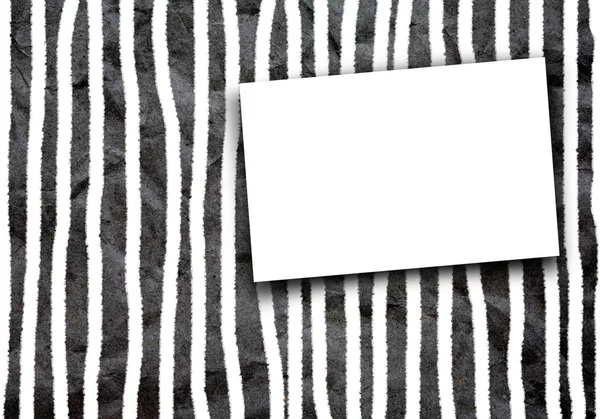 Card on zebra pattern paper.
