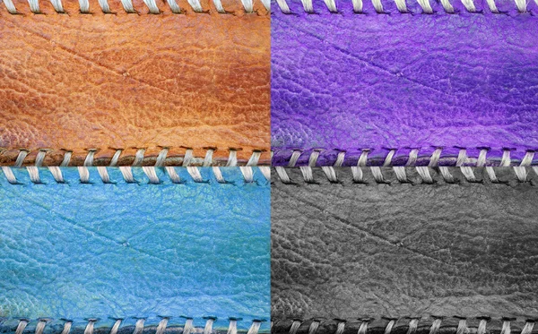 Dikiş arka plan ile deri yastıkları — Stok fotoğraf