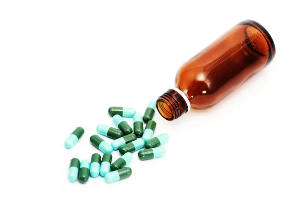 Tablety s lahvíχάπια με μπουκάλι — Stock fotografie