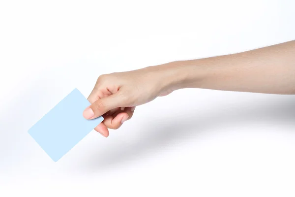 stock image Hand holding business card.