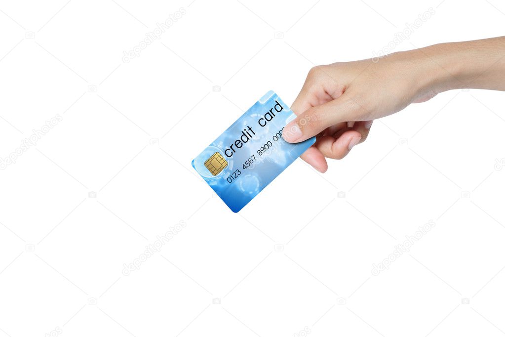 Credit card holded by hand