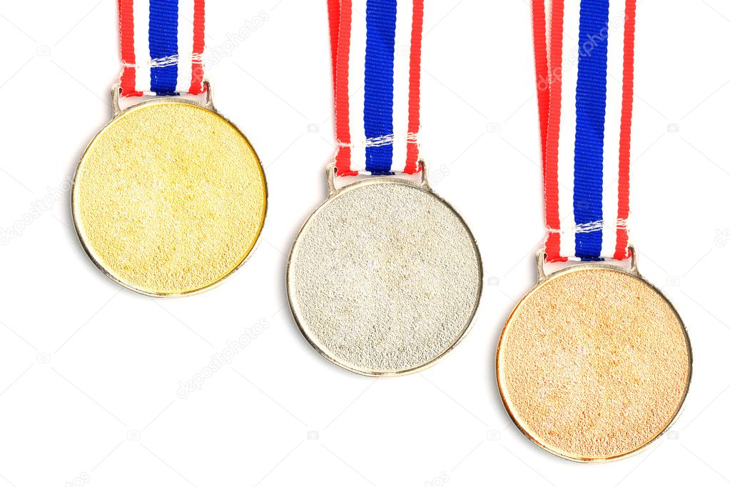Gold Medal & Ribbon isolated.