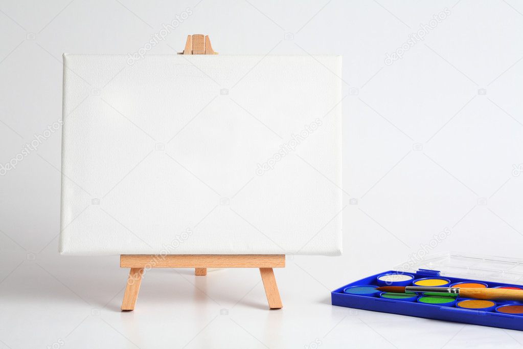 Easel with watercolor