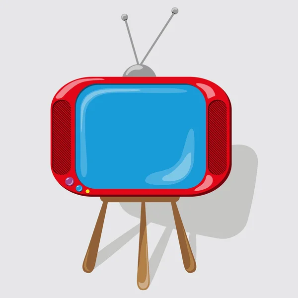 Icon the red TV — Stock Vector