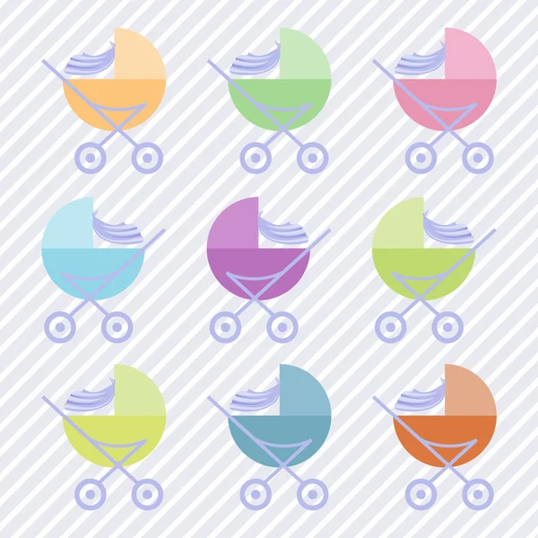Chariots pour bébés — Image vectorielle