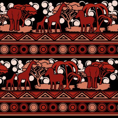 Pattern in the African style in color clipart