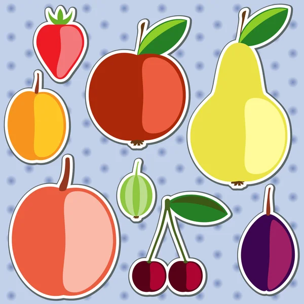 stock vector Set of vector silhouettes of fruits.