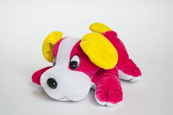 Jouet rose couché chien — Photo